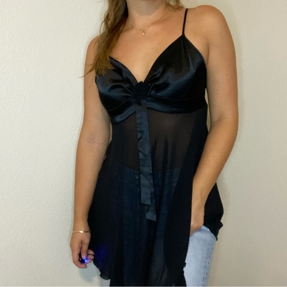 Vintage Victoria’s Secret Rose Front Sheer Babydoll Top - Picture 2 of 6